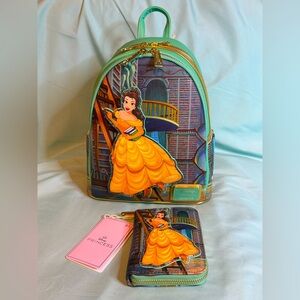 Loungefly x Disney Beauty & The Beast Belle in the Library Backpack & Wallet